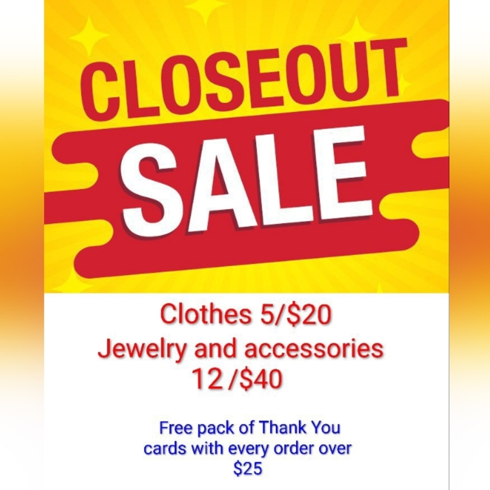 CLOSET CLOSEOUT      clothes and jewelry and more. Make Offers.